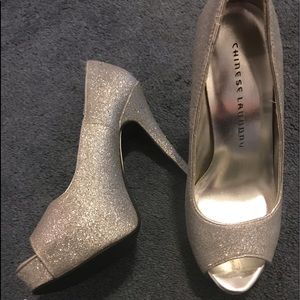 Silver glitter brand-new Chinese laundry heels